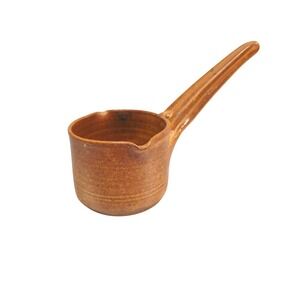 Flame 2007 Studio Pottery Ceramic Pot Syrup Butter Warmer Rustic Farm Home Decor